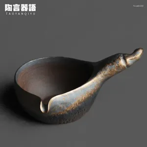 Tazas de té mina cerámica retro dorada de hierro lado de hierro jun tazón de la copa de personalidad hecha a mano mar mar