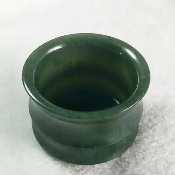 Tazas de té Natural Jade VERDE taza de té de bambú salud Gongfu Teaware genuino chino Hetian Jades nefrita piedra ceremonia maestro