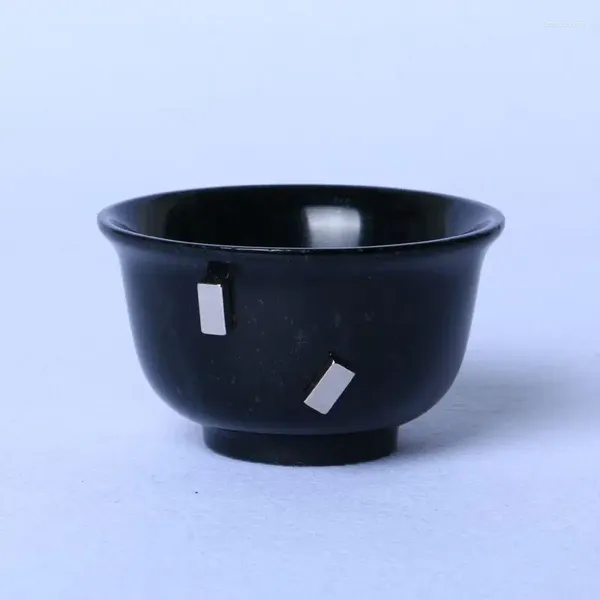 Tazas de té, cuenco de Jade Natural, piedra magnética, té de Gongfu para la salud, juego de té de Jades de ceremonia china Real