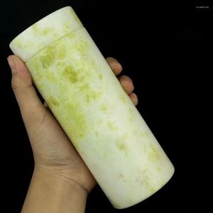 Theekopjes Natuurlijke Jade Theekopje Recht Water Koffiemok Drinkware Fles Echte Chinese Jades Steen Handgesneden Gezondheidsbeker