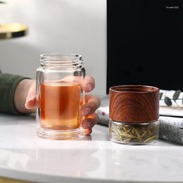 Tazas de té Oneisall, botella de agua, utensilios para bebida para viaje, filtros de infusor de vidrio de doble pared portátiles, vaso de filtro