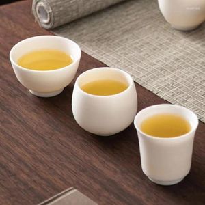 Tasses à thé rôti nature mouton graisse jade petite tasse de thé en porcelaine blanche maître pur single pur