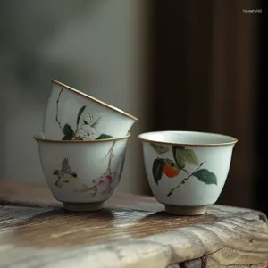 Tasses à thé Ru en porcelaine, glaçage à griller, peut soulever une tasse à thé de grande taille, en céramique de Style chinois, tasses à thé à maître unique