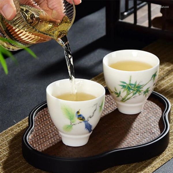 Tasses à thé ru kiln tasse de céramique traditionnelle motif peint à la main