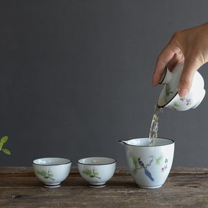 Thee Kopjes set servies theepot keramische gaiwan theekopjes chinese thee pot draagbare reistas C23 230725