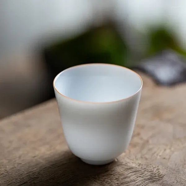 Tazas de té, taza de neumático fino, vajilla blanca de cerámica, juego maestro de taza de té individual, tazas de té de tazón pequeño