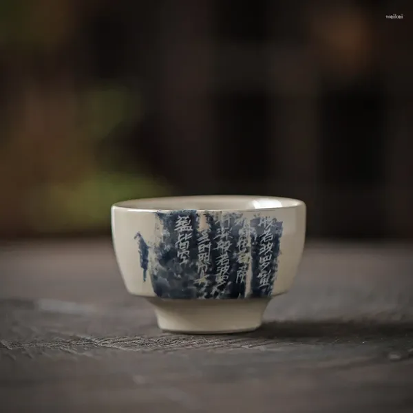 Tasses à thé en bois gris, tasse principale peinte à la main, en céramique de haute qualité, spéciale pour la maison et le personnel