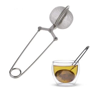 Infusor de té de alta calidad, colador de té de malla de esfera de acero inoxidable, difusor de filtro de especias y hierbas para café, mango de bola de té