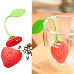 Passoire à feuilles de thé en Silicone, joli sachet de thé aux fraises, bâtonnets de boule, infuseur à herbes et épices en vrac, filtre, outils à thé CB9315l