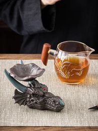 Ornements de fuite de thé, thé en céramique créatif, groupe de filtres à thé décoratifs pour animaux de compagnie, style chinois, accessoires de thé Kung Fu, technologie domestique 231226