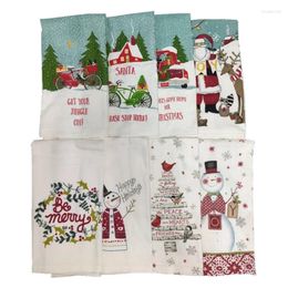 Serviettes à thé 41x65cm, 1 pièce, bonhomme de neige de noël, arbre du père noël imprimé, torchon de cuisine en coton, cadeau de fête de noël