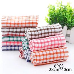 Serviettes de thé 6pcs 28 40 cm Coton Coton Cuisine Absorbant Clean Dish Towels Kichen Nettoying Supplies