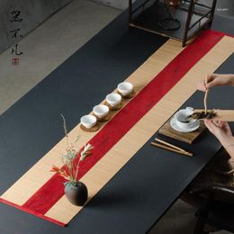 Téraise de thé Bamboo Mat lin zen Tabrics Runner chinois Coton serviette à chaleur Coussin de tissu d'isolation