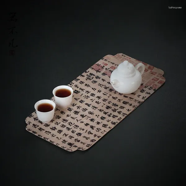 Tineaux de thé Répromeproof Cloud Yarn Double face Mat Zen Tabrics secs Verser chinois Ancient Painting Table Cloth