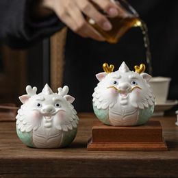 Adornos para mascotas de té Encantador Zodíaco chino Dragón Año Mascota Juego de té Ceremonia de té Accesorios de juego de té Decoración de escritorio Coche 240103