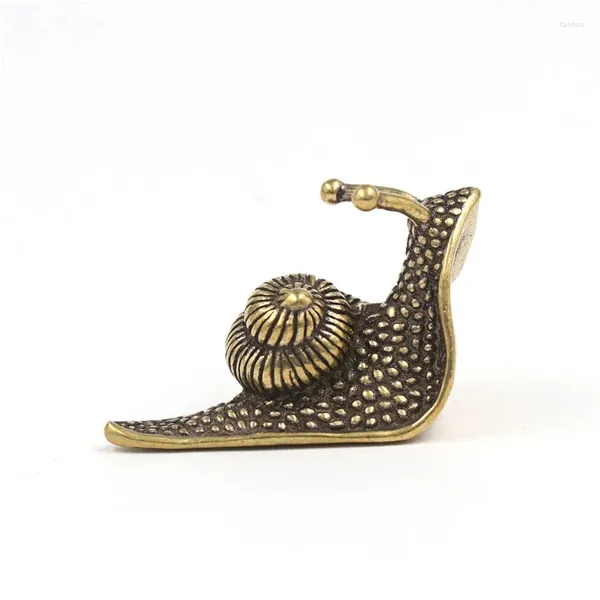 Tea Pets – escargot en laiton, 2 pièces, animal de compagnie, vieillissement artificiel, Collection Antique, accessoires de décoration de bureau, noyau solide