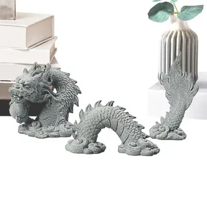 Escultura de dragón chino para mascotas de té, simbolismo Cultural, figura de mascota, decoración de Feng Shui de la suerte, estatua de paisajismo para acuario