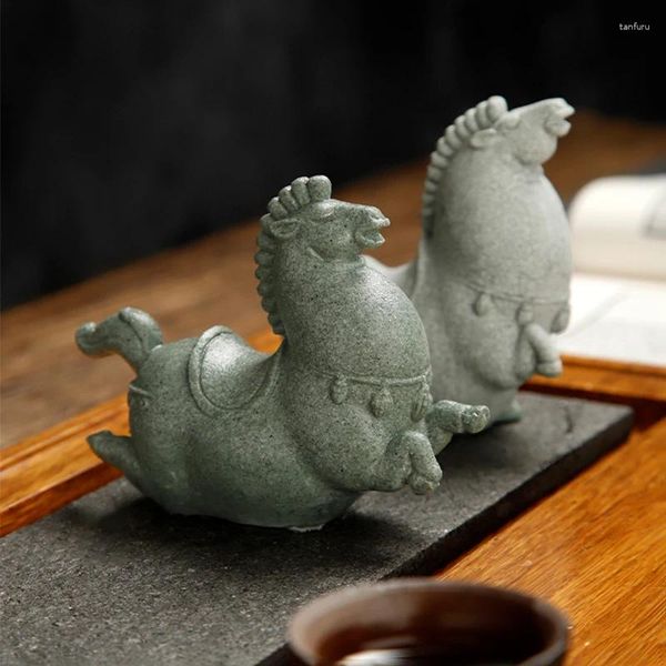 Thé animaux Figurine porcelaine animal De compagnie cheval chinois haut Premium couleur changeante petites figurines cérémonie Juego De Te Service