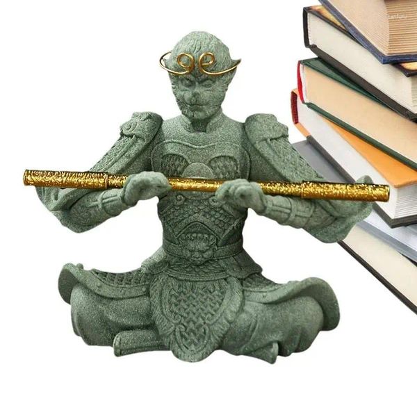 Thé Pites Green Sand Sable Monkey King Pet Zen Set Decoration Figurine Chinese Teaware Accessoires