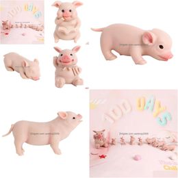 Pets de té IVITA 100% SILE Reborn Piglet Dolls Soft Mini Juguetes para niños Doll de Navidad Drop entrega Drop entrega Home Garden Dhg2s