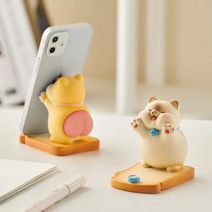 Thee Huisdieren Kawaii Decoratieve Kat Ornamenten Home Decor Schattige Kittens Beeldjes Miniaturen Bureau Mobiele Telefoon Beugel Kantoor Accessoires 231219