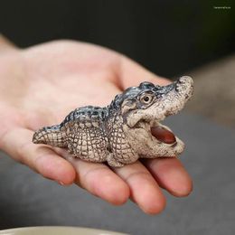 Thee huisdieren miniatuur set decor huisdier krokodil standbeeld handgemaakte keramische mollige beeldje voor ceremonie