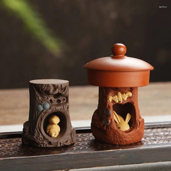 Porte-couvercle de Pot à thé pour animaux de compagnie, ensemble porte-bonheur chinois, accessoires de cérémonie, décoration pour animaux de compagnie