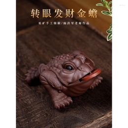 Thé animaux Qianxi Yixing violet sable ensemble pour animaux de compagnie décoration célèbre Chen Hongjun Boutique soudainement fait une Fortune crapaud doré S