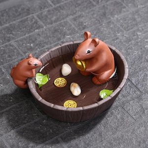 Thé animaux Zisha Pet Boutique, petits ornements, bain de beauté, souris, peut élever, ensemble de jeu, accessoires, plateau pour la maison