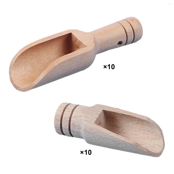 Cucharas de té, 10 piezas, Mini cuchara de madera, cucharas para servir de estilo japonés, granos de café para acampar, leche en polvo, cocina, miel, azúcar