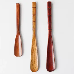Scoops de thé 100pcs / lot Ustensiles de cuisson en bois Sticka Matcha Sticks Gadware Gadget Spoon Black Bamboo Kitchen Tool LX5524