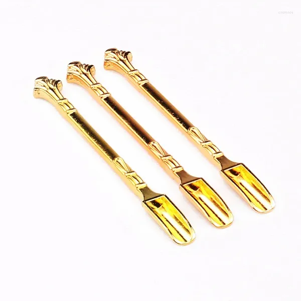 Scoops de thé 1pc mini sniff cuillère pelle alliage en aluminium pour bouteille de sniffe fumant accessoires de cuisine or