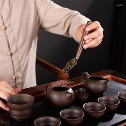 Cuillères à thé accessoires cadeau cérémonie rétro solide outils à café pelle Gadgets en ébène cuillère Kongfu bois