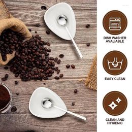 Scoops de thé en céramique Scoop Coffee Powder Dosing Bowl with en acier en acier inoxydable Ornements d'ornements