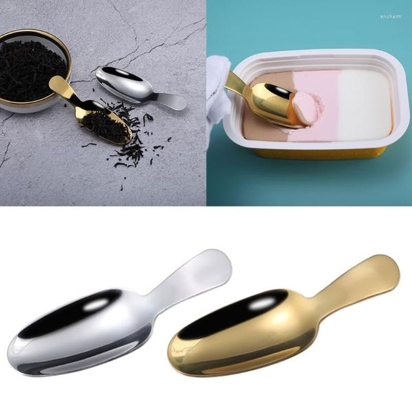 Cucharas de té Mini cucharas de acero inoxidable cocina especias condimento cuchara azúcar café cuchara mango corto niños Kitch Drop