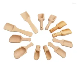 Cuillères à thé Mini cuillère en bois (50 pièces) cuillère à sel de bain pelle à farine lait en poudre