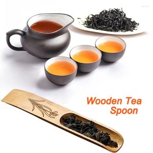 Scoops de thé à la cuillère en bambou naturel chinois kongfu pelle de sculpture à la maison pour cuillère à la maison