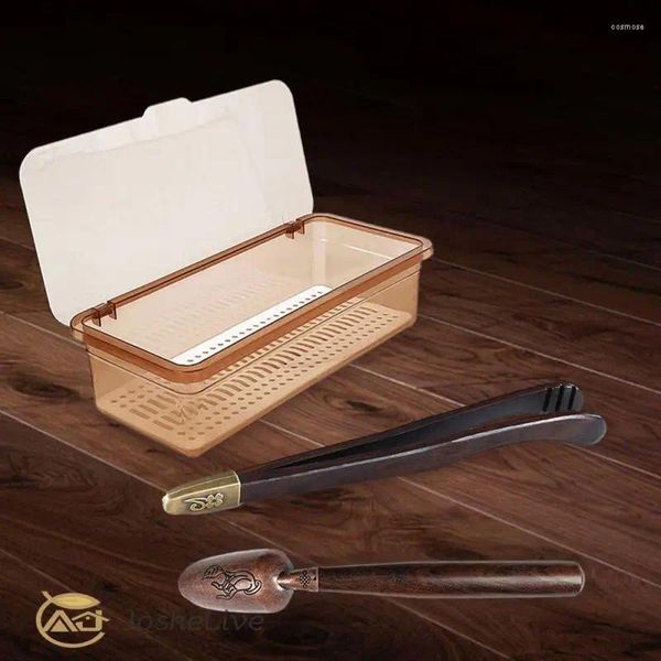 Cuillères à thé boîte de rangement Design rétro pelle Durable bois naturel améliorant l'expérience cuillère en bois accessoires de cérémonie