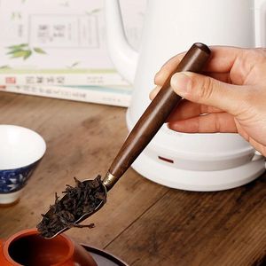 Cuillères à thé S manche en bois cuillère chinoise feuilles support de choix Kongfu accessoires outils