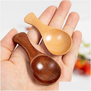 Thee Scoops Kleine Houten Keuken Zout Koffie Suiker Lepels Voor Spice Connt Potten Thuis Koken Accessoire Drop Levering Tuin Eetkamer bar Dh5Gw