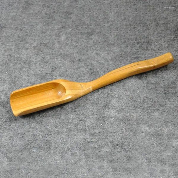 Scoops à thé cuillère à thé cuillère de café Poignée de flexion en poudre de poudre de poudre en bambou gadgets de cuisine cadeau 18 3cm