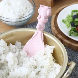 Scoops de thé La paille de blé peut être une cuisinière à riz verticale servant une cuillère de table de dessin anticanisme créatif