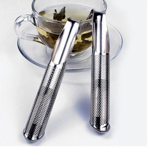 Colador de té Increíble tubo Infusor de té de acero inoxidable diseño táctil sensación buena herramienta de soporte cuchara de té filtro infusor preferido