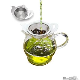 Coladores de té 200 unids Tetera de acero inoxidable Tipo Tilter Strainer Malla para tazas Tazas Herramientas de elaboración de cerveza sueltas Entrega de entrega Home Garden Ki Dhzw4