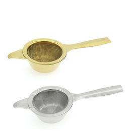 Thee -zeef Strainer -roestvrijstalen infuser draagbare kruidenstrainer gouden siliver maasfilter keukengereedschap vt1886 drop levering home garde dhb5l