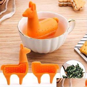 Tea Strainer Tea Infuser Food Grade Sile Alpaca -vormige STrainer Creative Filter Losse diffuser herbruikbare druppel levering 2021 Home Gar DHG1Z