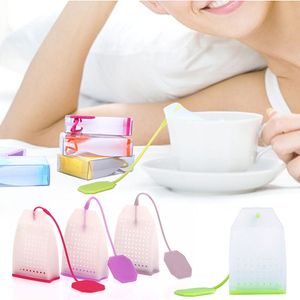 Coladores de té Bolsas de colador de té Silicona de grado alimenticio Café Hojas de té sueltas Infusores Resistencia a la corrosión Seguro No tóxico Sin olor Herramienta de cocina FY3449