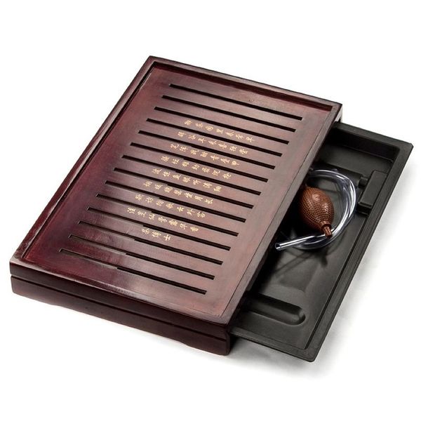 Bandeja de té, juego de té de mar, herramientas de Kung Fu para tazas y teteras, bandeja artesanal, bandeja de madera tradicional china, mesa de té de madera 225A