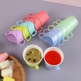 Plateaux à thé réutilisables, créatifs, épais, manchon de tasse en plastique, Gadgets Anti-brûlure, support d'accessoires de tasse jetables, 10 pièces