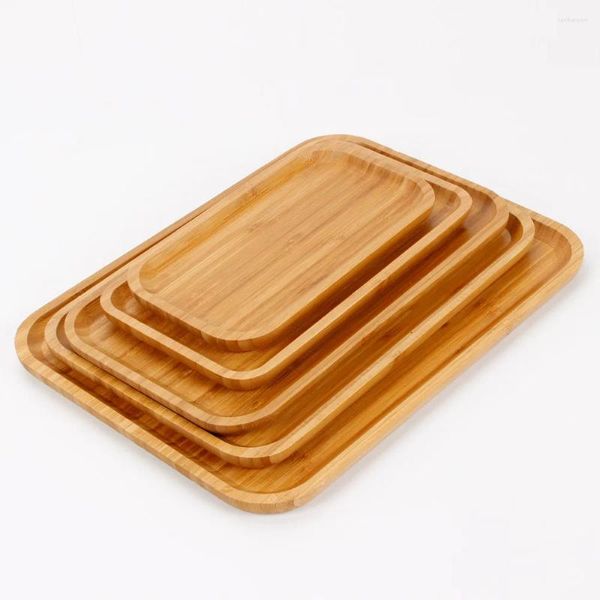 Plateaux à thé multi-bambou, soucoupe en bois, Pot de fleur, tasse, assiette, décoration de cuisine, tapis à café créatif, 1 pièce